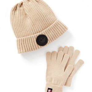 NWT Canada Weather Gear | Latte Knit Beanie & Gloves